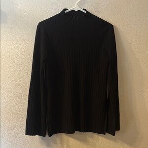 Princess Polly Black Ribbed Long Sleeve Top